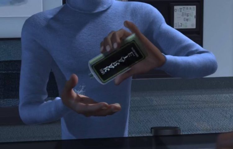 Frozone with a bottle of 'Hai Karate'.