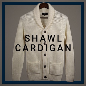 Shawl cardigan fit button.